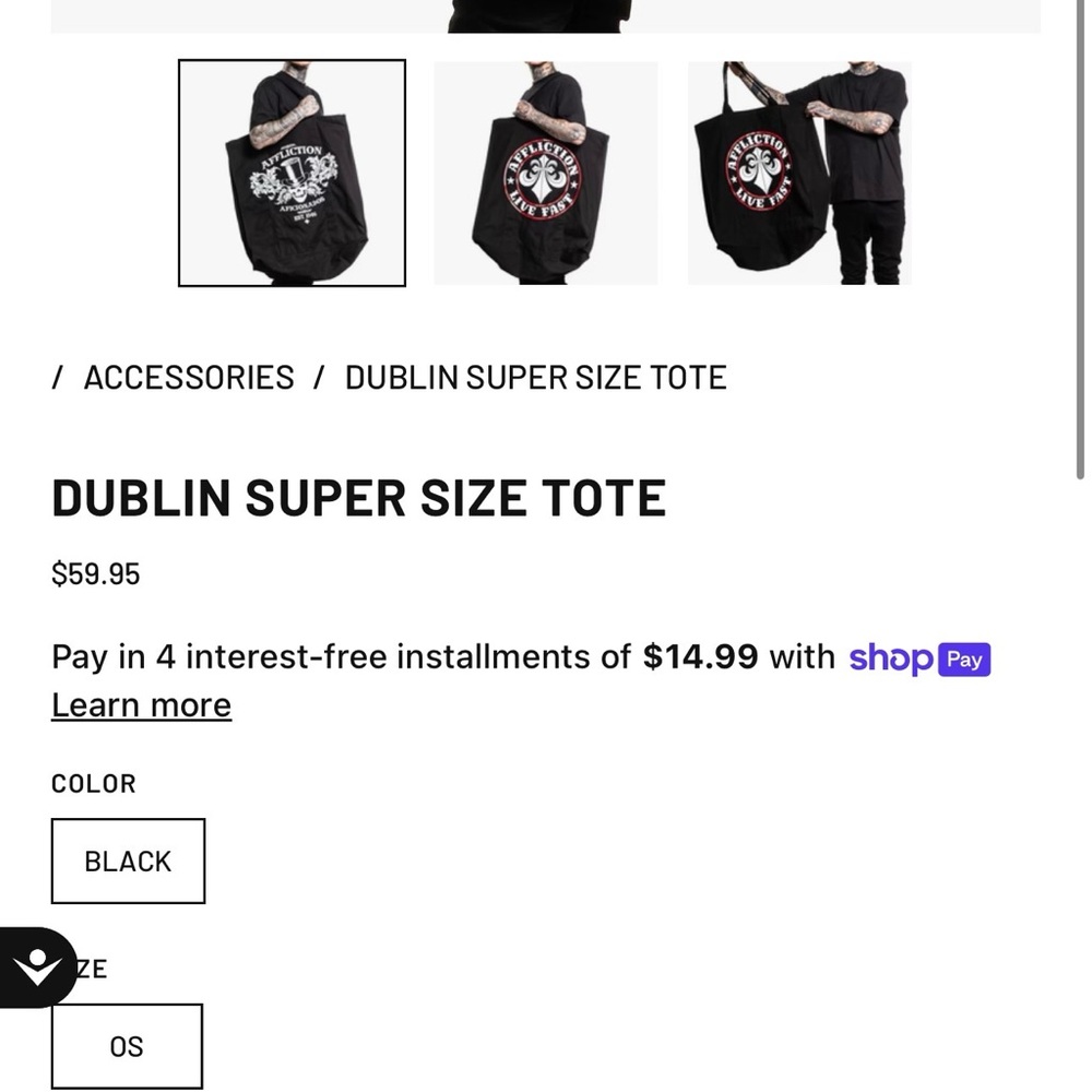 Affliction Oversized Tote Bag - Picture 8 of 8